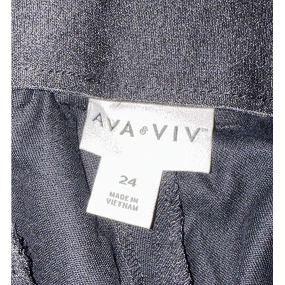 Ava & Viv Womens High-Rise Ankle Fitted Hip Thigh Pants Black Plus Sz 24W NEW - Picture 3 of 7